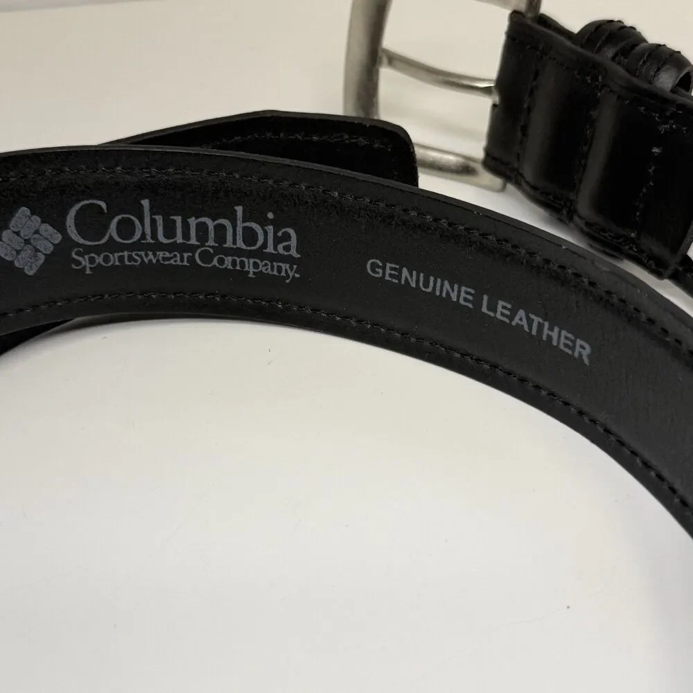 Columbia Men’s Goose Lake Black Leather Casual Everyday Belt Sz XL 42-44